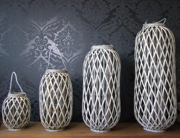 Bambus Laterne mit Windlicht natur - 4 Größen -